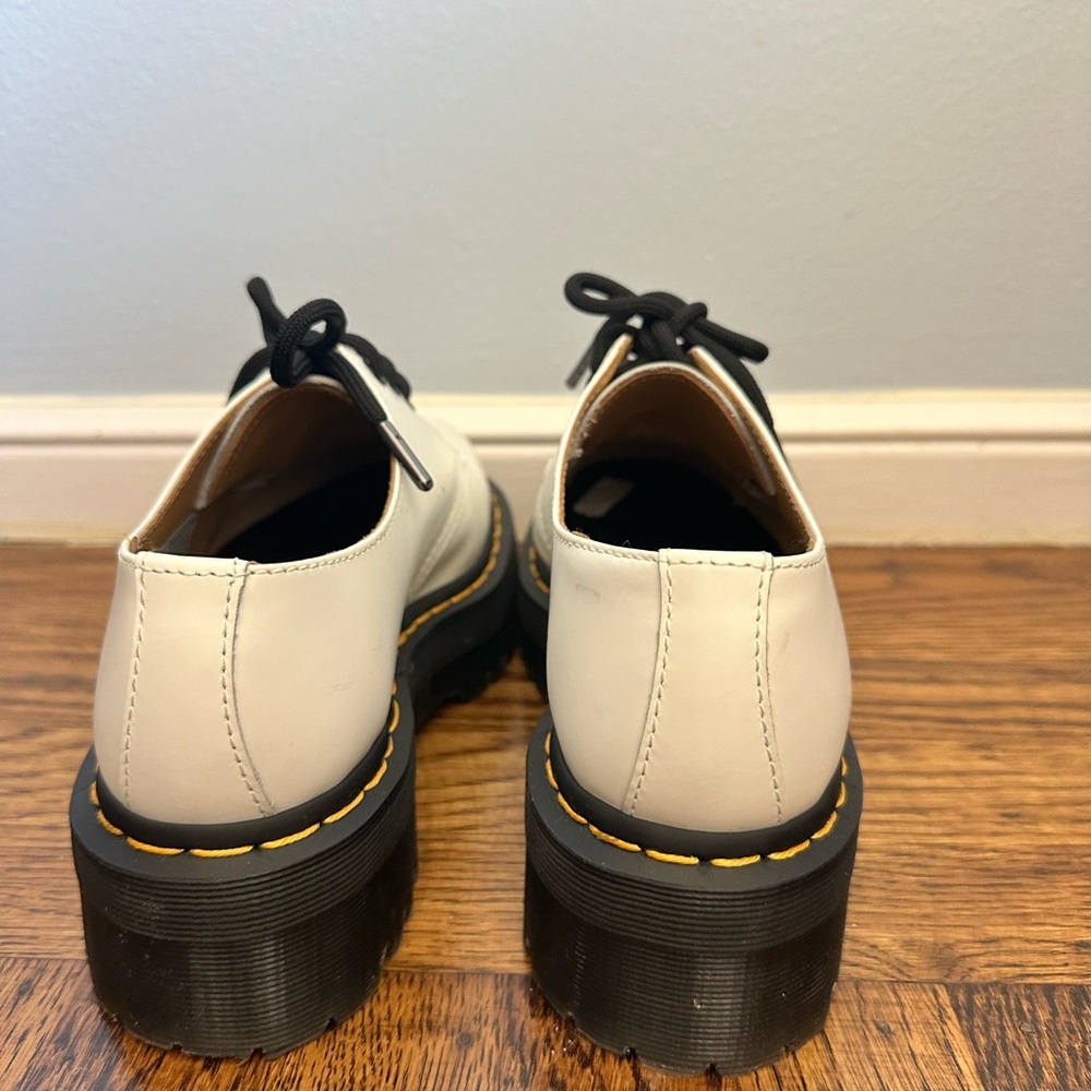 Doc Marten 1461 Quad White Smooth Leather Platform Shoes White Size 7 docs - Picture 2 of 12